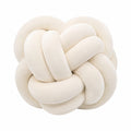 Cuscino decorativo 30 cm in velluto beige - nodo intrecciato morbido