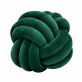 Cuscino decorativo annodato 30 cm in tessuto effetto velluto verde - morbido per arredamento