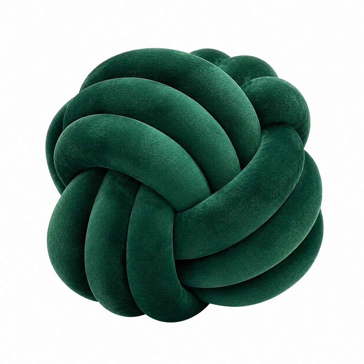 Cuscino decorativo annodato 30 cm in tessuto effetto velluto verde - morbido per arredamento