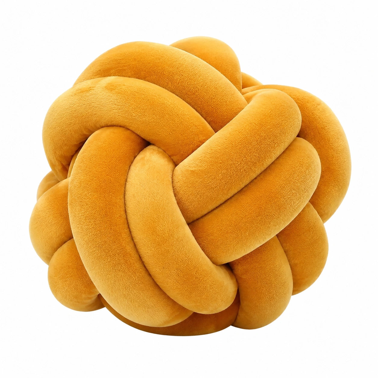 Cuscino decorativo annodato 30 cm in tessuto peluche arancione - morbido per divano e camera