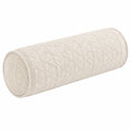 Cuscino cilindrico 20 x 50 cm in tessuto beige con trama geometrica decorativa