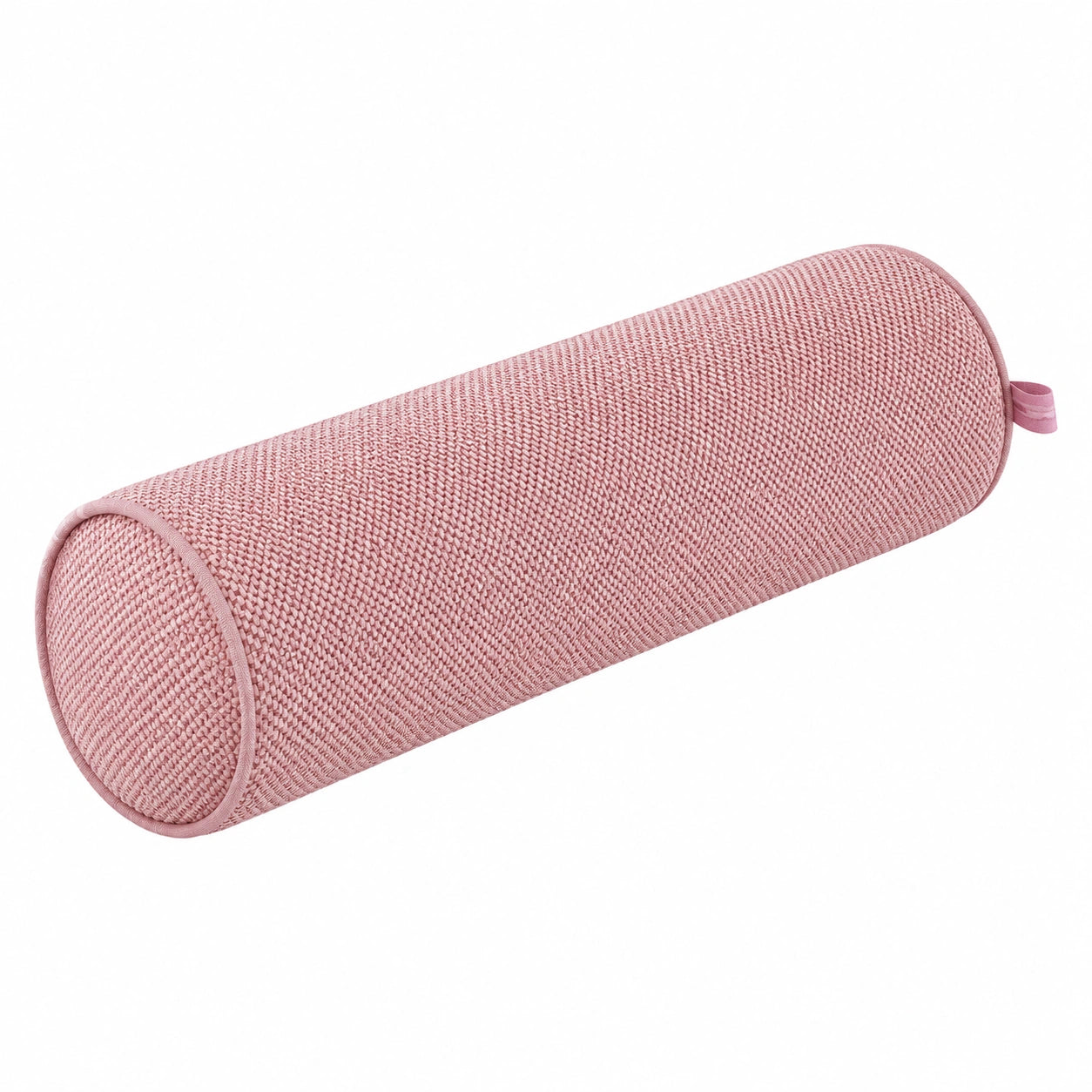 Cuscino cilindrico 15 x 45 cm in tessuto rosa - supporto decorativo