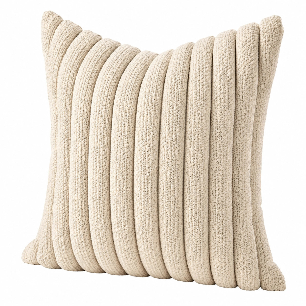 Cuscino decorativo 45 x 45 cm in tessuto a maglia beige - texture a rilievo