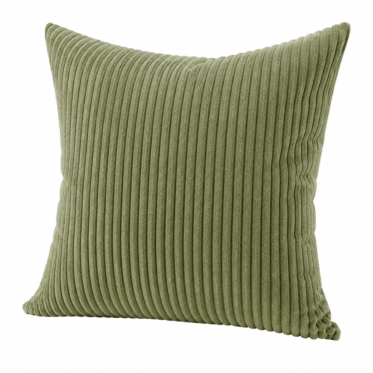 Cuscino decorativo 45 x 45 cm in tessuto a coste verde salvia - stile moderno