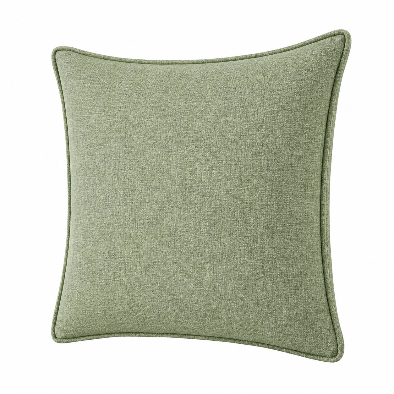 Cuscino decorativo 45 x 45 cm in tessuto verde salvia - morbido con bordino