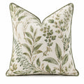 Cuscino decorativo 45 x 45 cm in tessuto avorio verde con motivo botanico - quadrato