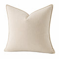 Cuscino arredo 45 x 45 cm in tessuto beige con bordino stile moderno