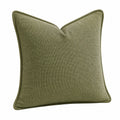 Cuscino decorativo 50 x 50 cm in tessuto verde oliva - quadrato con bordo profilato