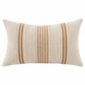 Cuscino decorativo 50 x 30 cm in tessuto beige e marrone - stile boho a righe
