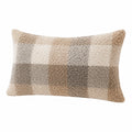 Cuscino decorativo 50 x 30 cm in tessuto bouclé beige e grigio - rettangolare