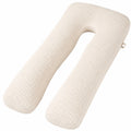 Cuscino gravidanza a U 140 cm in tessuto trapuntato beige con supporto corpo