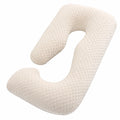 Cuscino a U 140 cm in tessuto sintetico bianco - supporto per gravidanza e riposo