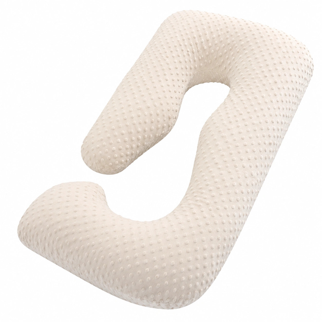 Cuscino a U 140 cm in tessuto sintetico bianco - supporto per gravidanza e riposo