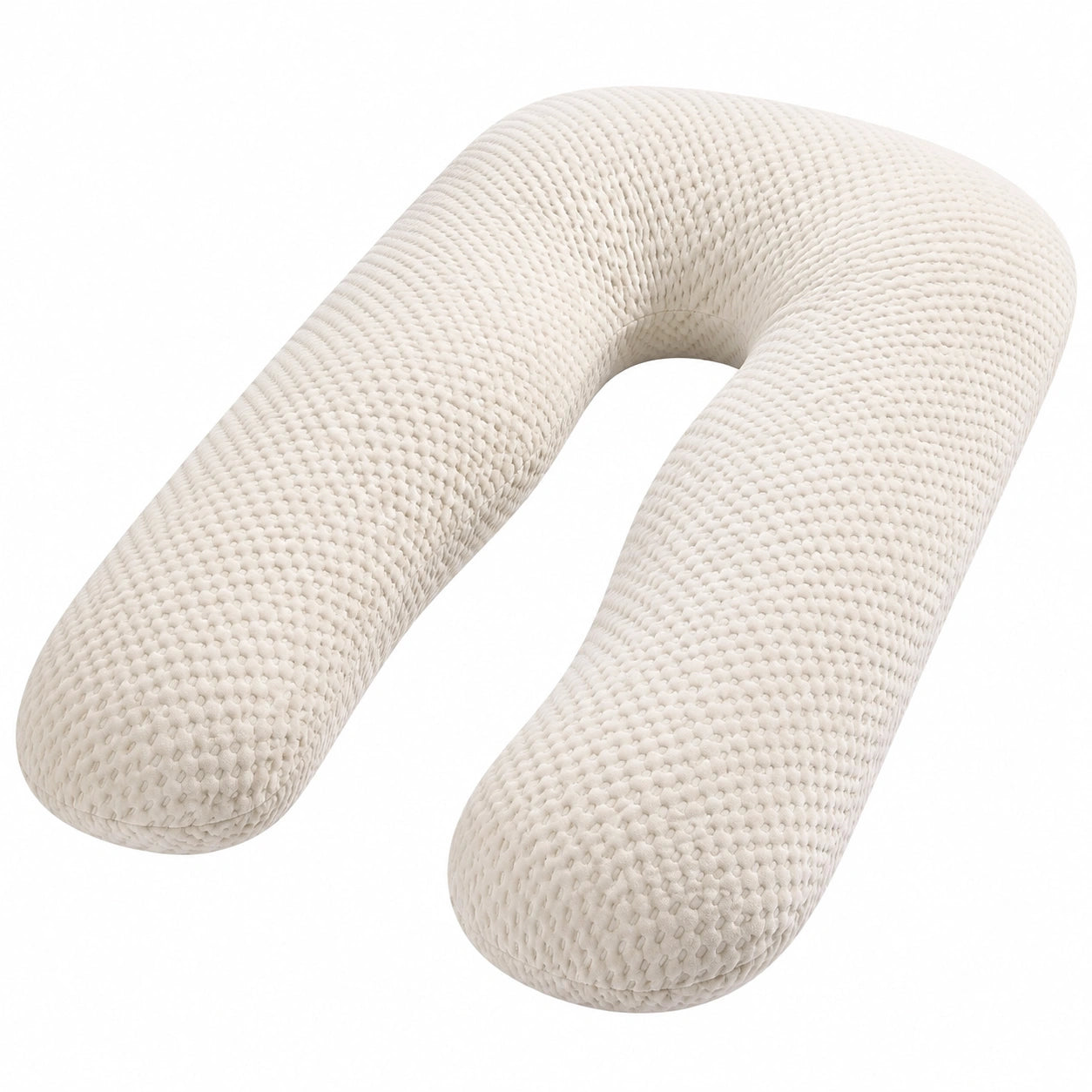 Cuscino a U 140 cm in tessuto bianco per gravidanza e riposo