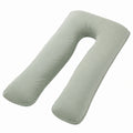 Cuscino gravidanza 135 cm in tessuto verde salvia - supporto avvolgente per il riposo