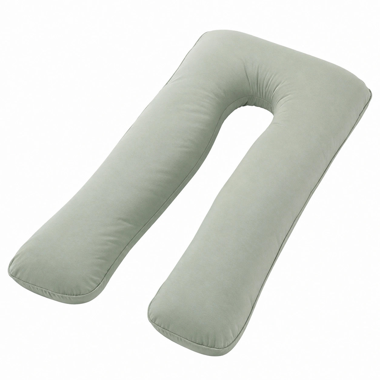 Cuscino gravidanza 135 cm in tessuto verde salvia - supporto avvolgente per il riposo