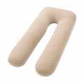 Cuscino gravidanza a U 140 cm in tessuto trapuntato beige - supporto per riposo laterale