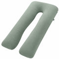 Cuscino gravidanza a U 140 cm in tessuto verde salvia per supporto del corpo