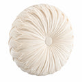 Cuscino decorativo rotondo 45 cm in velluto beige con pieghe