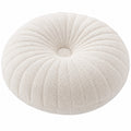 Cuscino rotondo 70 cm in tessuto bouclé avorio - pouf da pavimento trapuntato