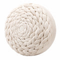 Cuscino rotondo 50 cm in tessuto intrecciato avorio - morbido decorativo